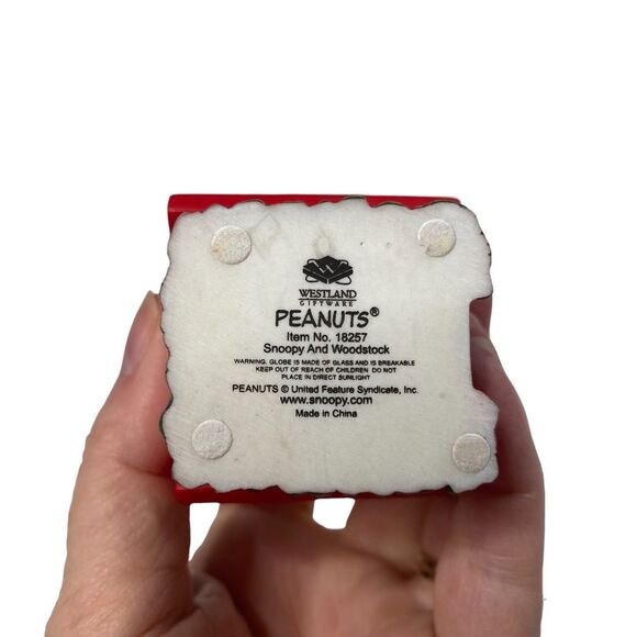 Vintage Westland #18257 Snoopy & Woodstock Small Water Snow Glitter Globe - Picture 10 of 11